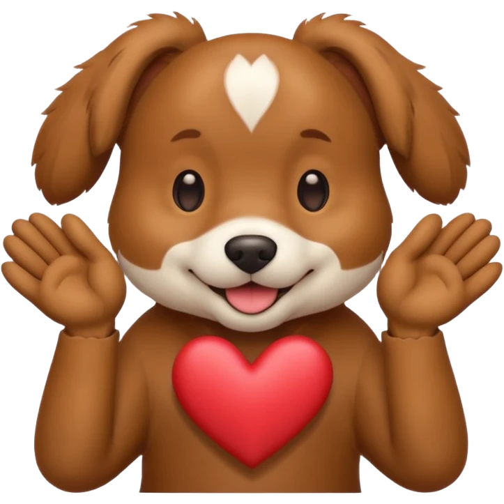 Dog making heart hands  emoji
