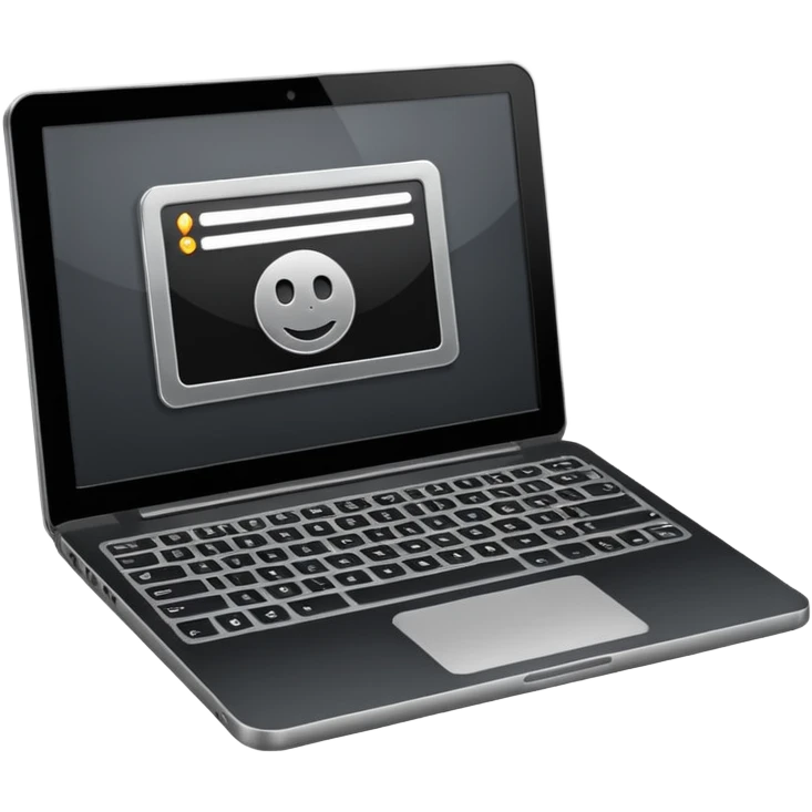 laptop with program code emoji