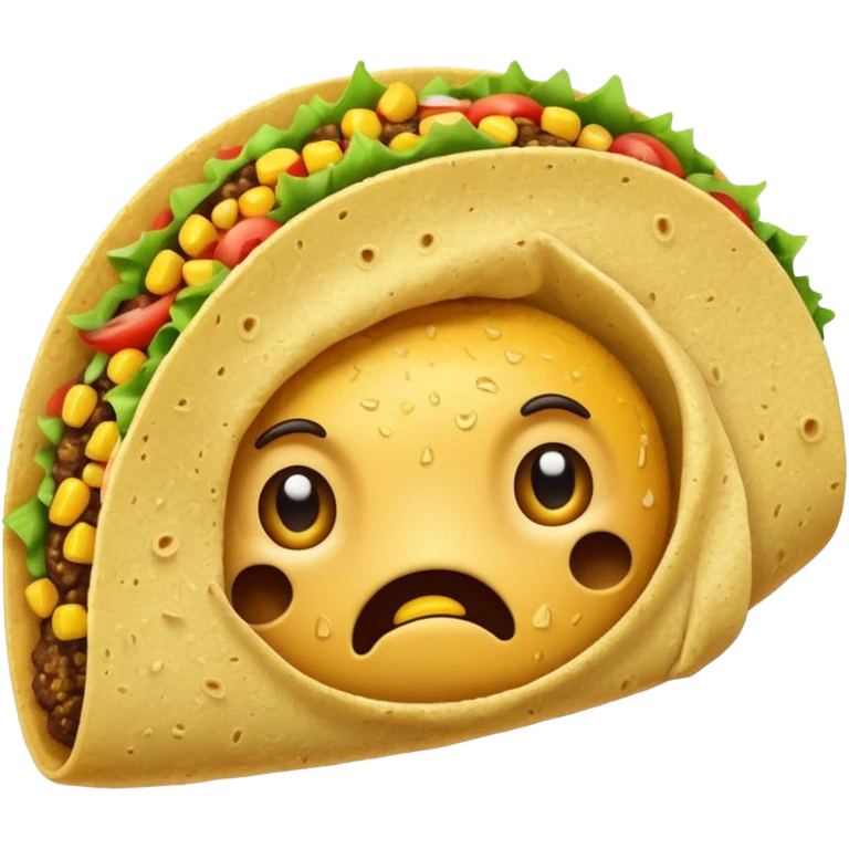 Devastated crying taco emoji