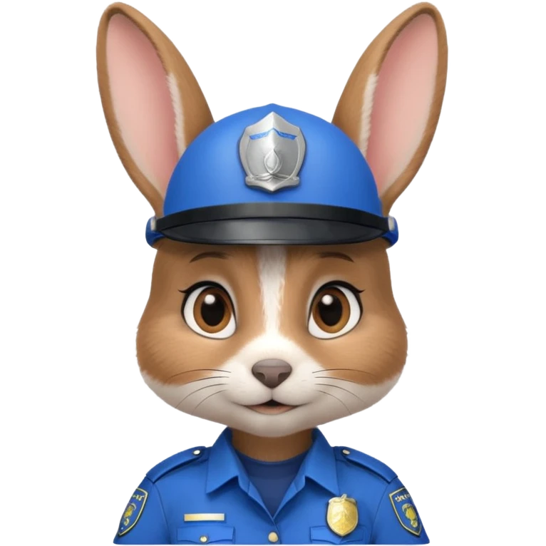 judy hopps, Rabbit police, blue uniform including helmet of uniform emoji