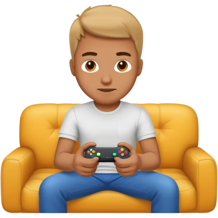 man playing video games on a sofa emoji