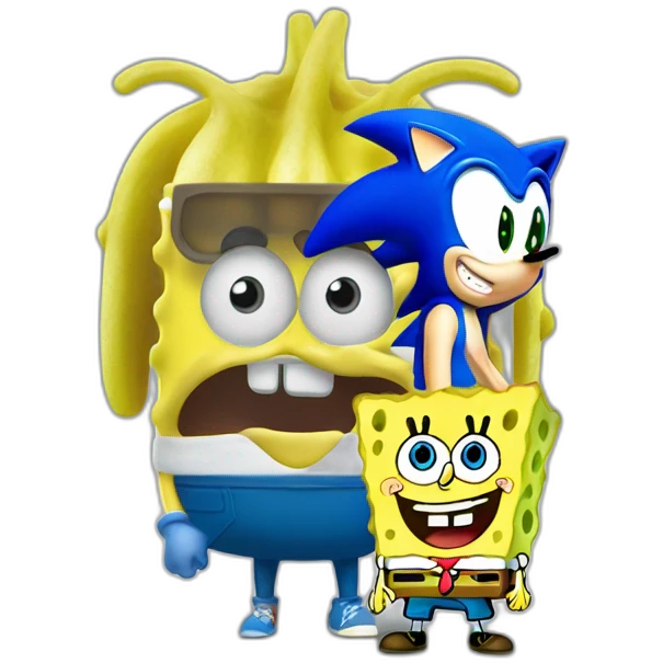 spongebob squarepants and sonic the hedgehog emoji