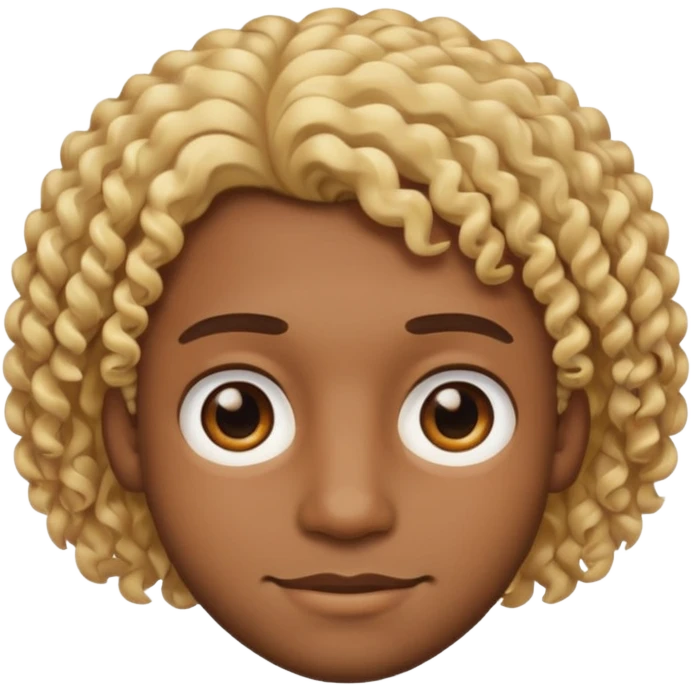 A emoji face of a black guy who has brown eyes and blonde curls   emoji