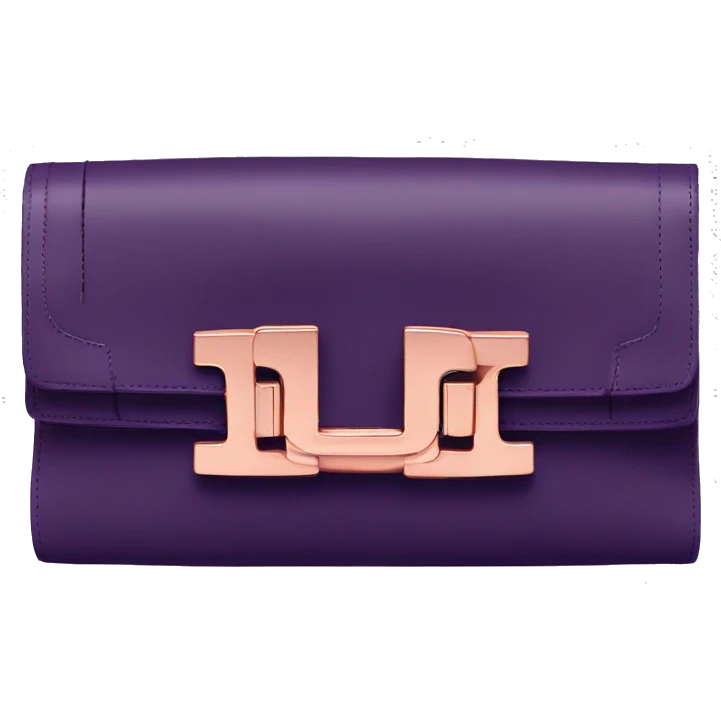 Realistic YSL dark purple clutch handbag with rose gold hardware.  emoji