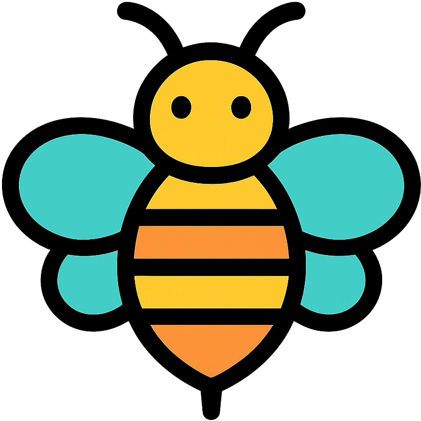 cute colored bee icon emoji