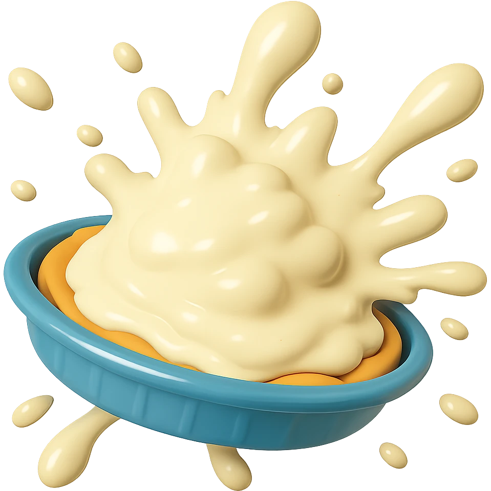 Remove the background so only the intact cream pie is visible. Keep the playful 3D emoji style, golden brown crust, and same angle as before the splat. emoji