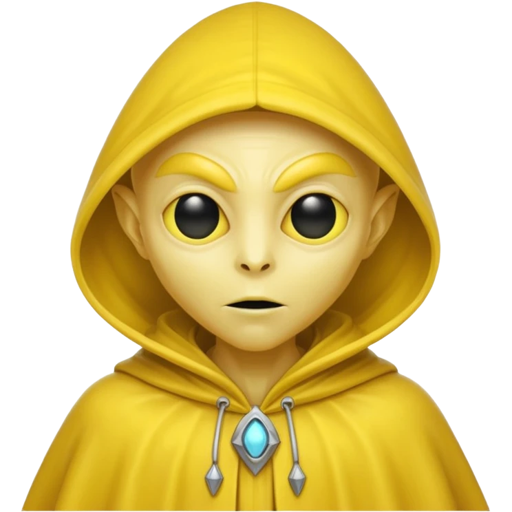 yellow alien with yellow cloak emoji