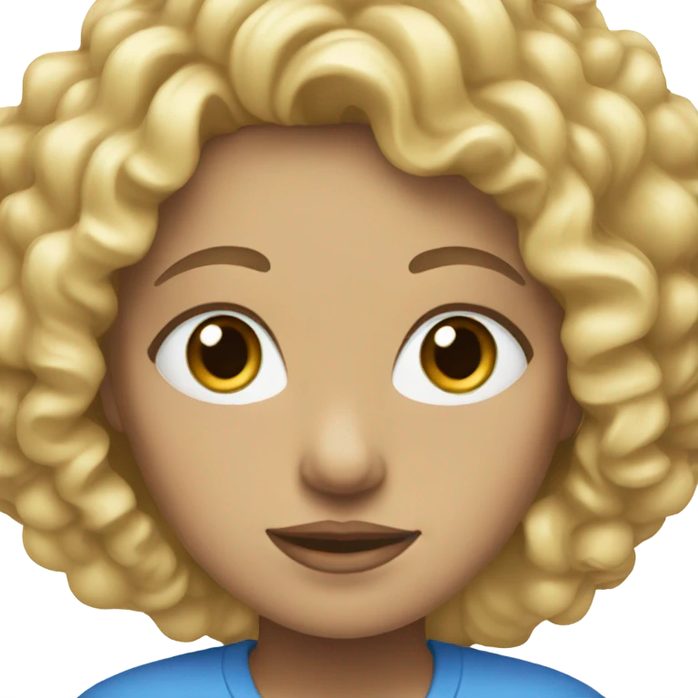 blonde curly hair blue eyes woman emoji