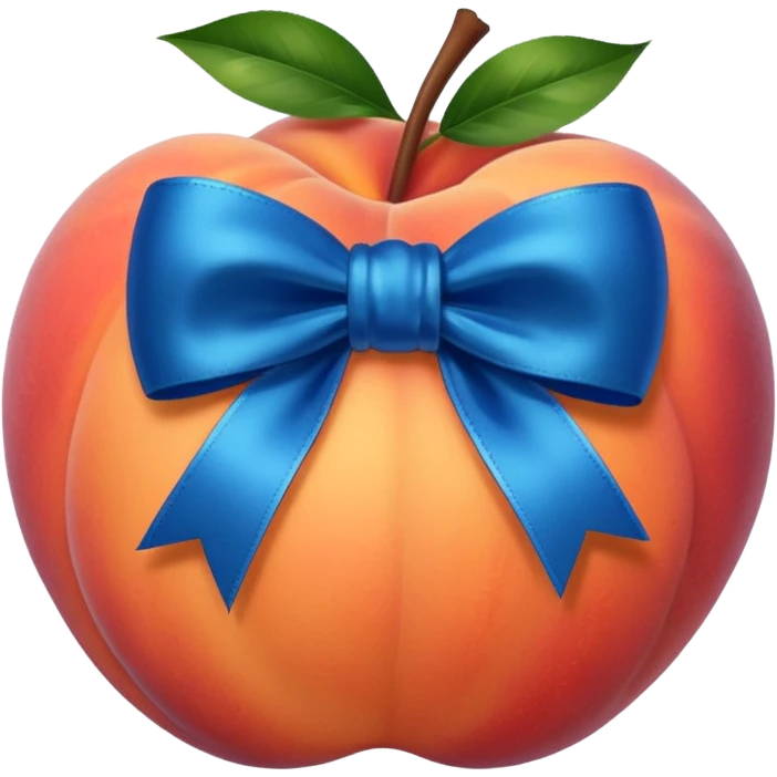 peach with a blue bow emoji