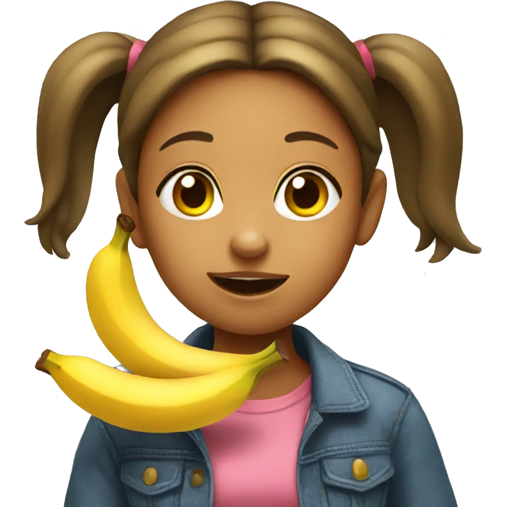 girl eating banana emoji
