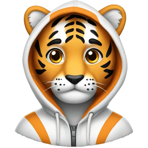 Tiger wear a hoodie  emoji