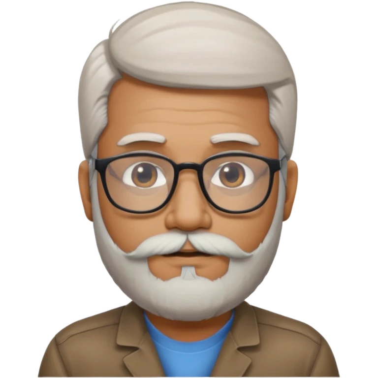 Indian software developer with beards and specs, with few white hairs in beard emoji