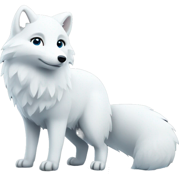 cute Arctic fox in the forest emoji