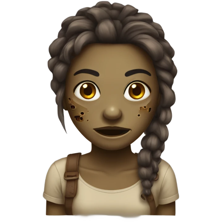  garota zumbi com cabelo marrom emoji