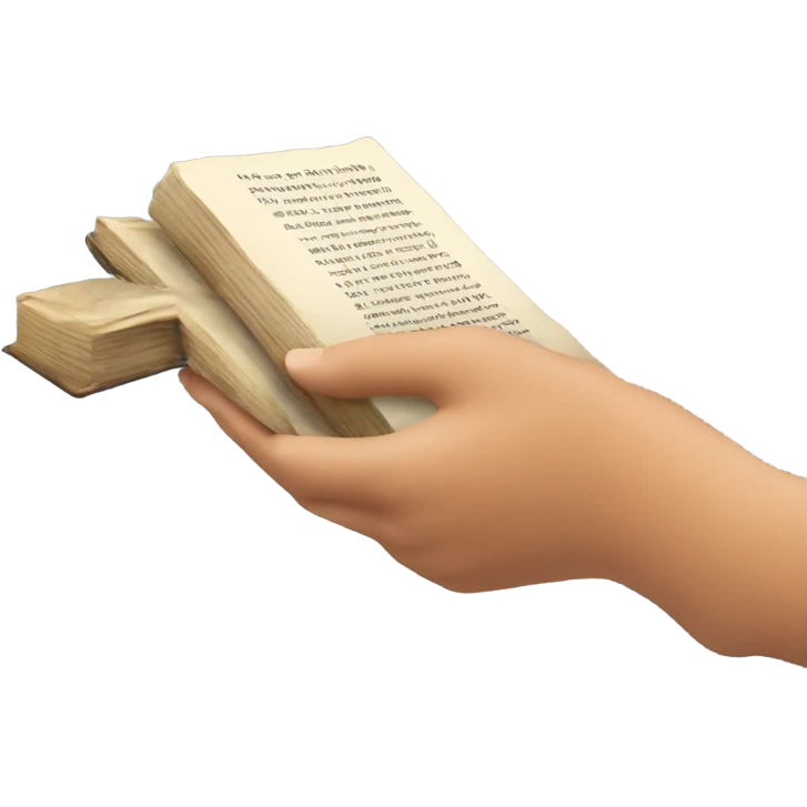 A hand passing a book or coin to another hand. emoji