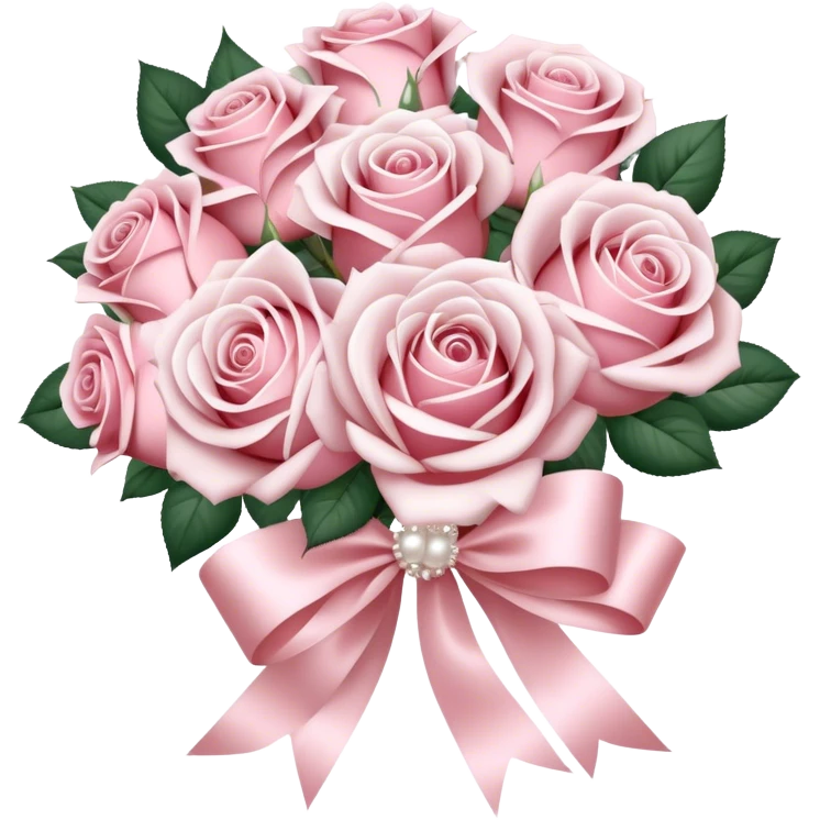 beautiful large aesthetic bouquet of roses in vintage style of white and powder pink color obligatory pearl silk ribbon  emoji