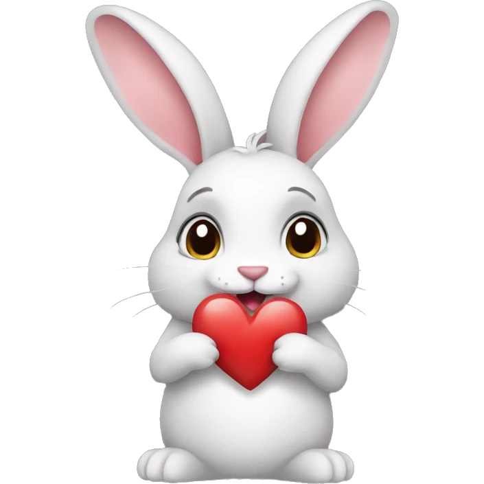 rabbit with heart emoji