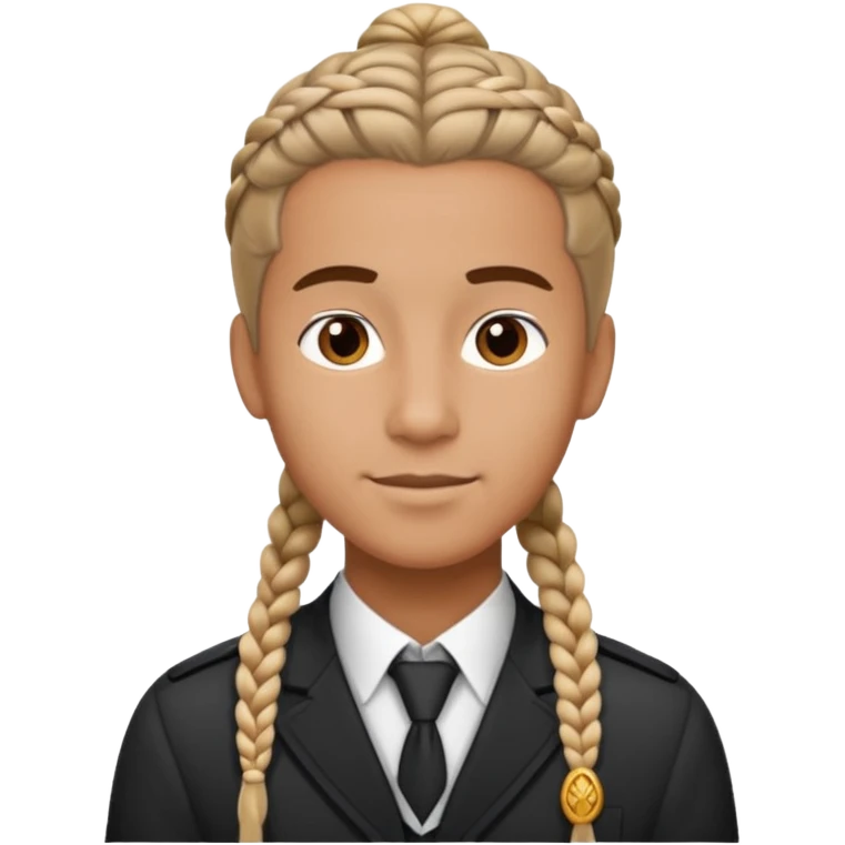braided haired bellboy no hat emoji