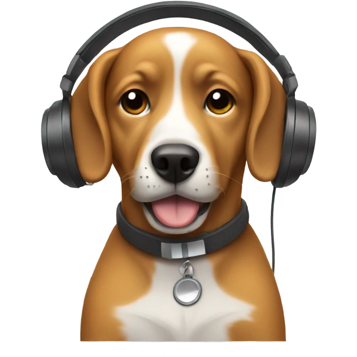 Dog with headphones emoji