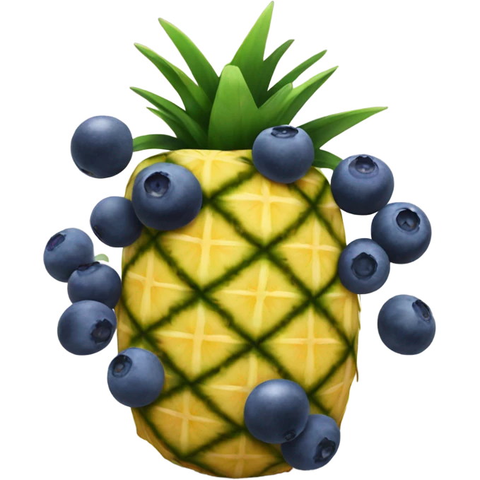 Pineapple with blueberries on top emoji