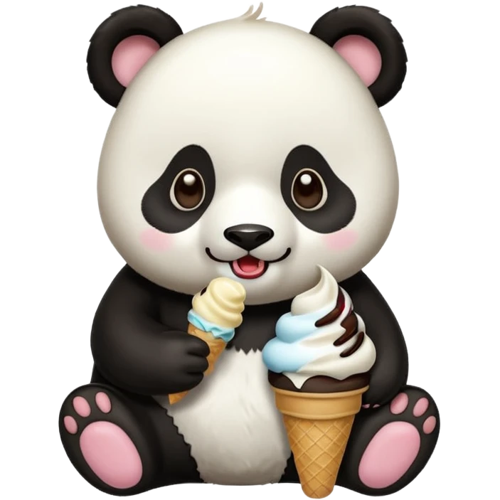 Panda eating ice cream emoji