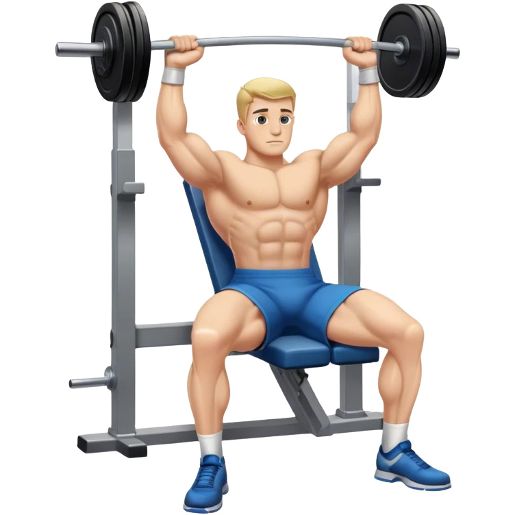 man performing flat bench press emoji