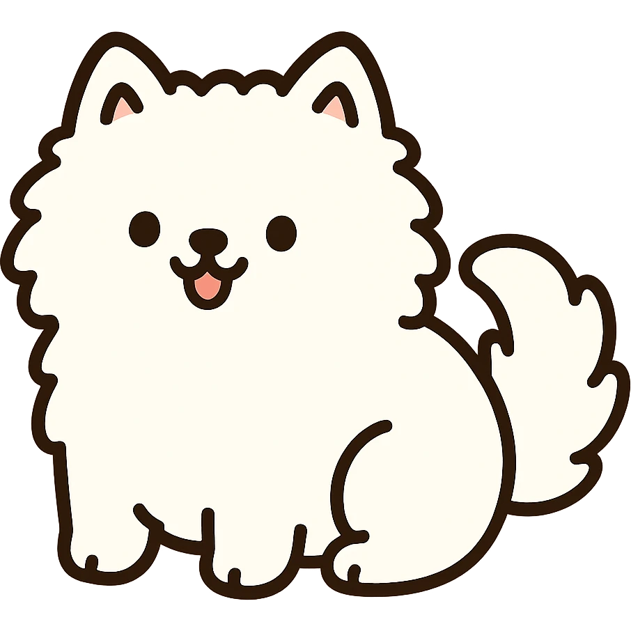 pusheen-style samoyed puppy emoji