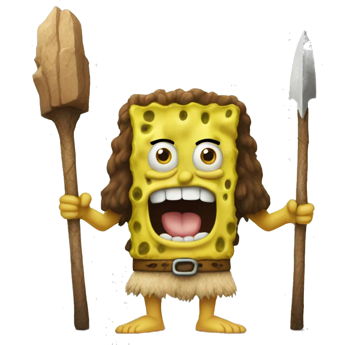 spongebob as caveman emoji