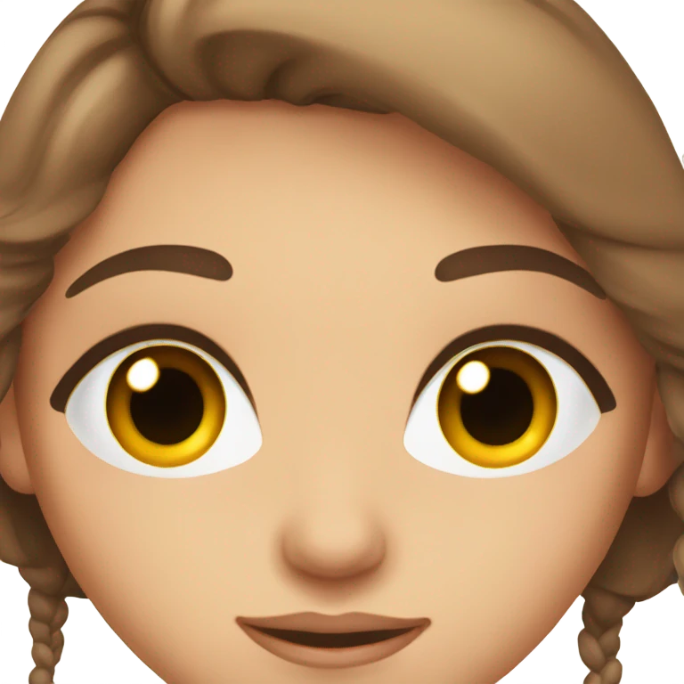 Beautiful girl, brown eyes, eyelashes, long brown hair emoji