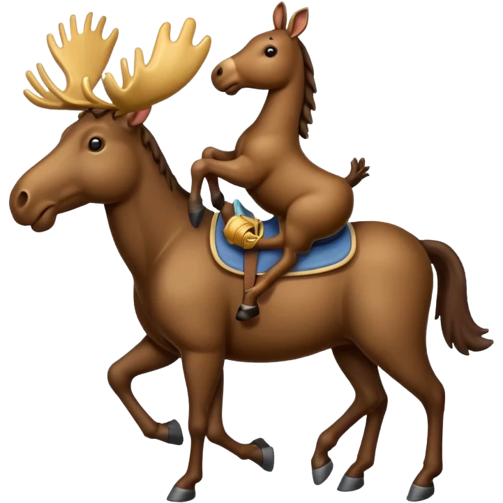 Moose carrying a horse emoji