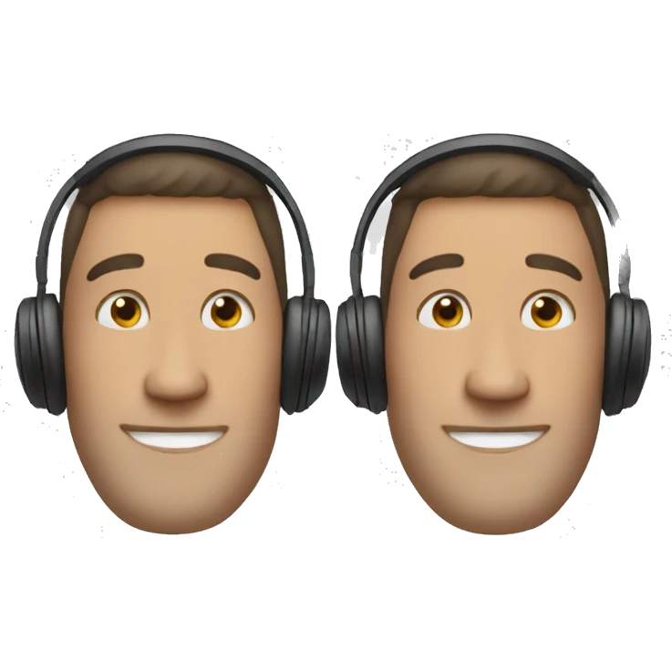 Guy with headphones transparent background emoji