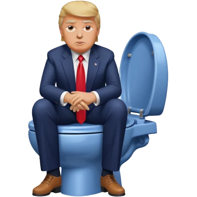 donald trump sitting on skibidi toilet emoji
