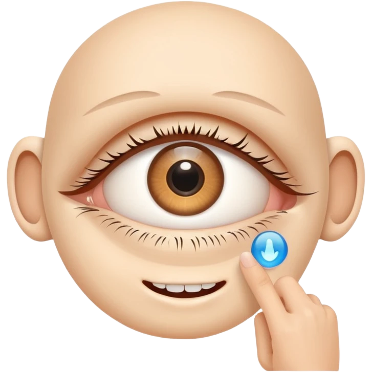 eye with invisalign with finger pointing straight emoji