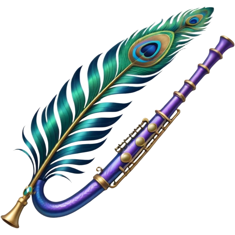 Peacock feather flute emoji
