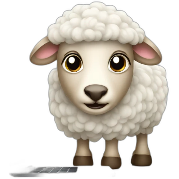 farmer sheep laptop working emoji