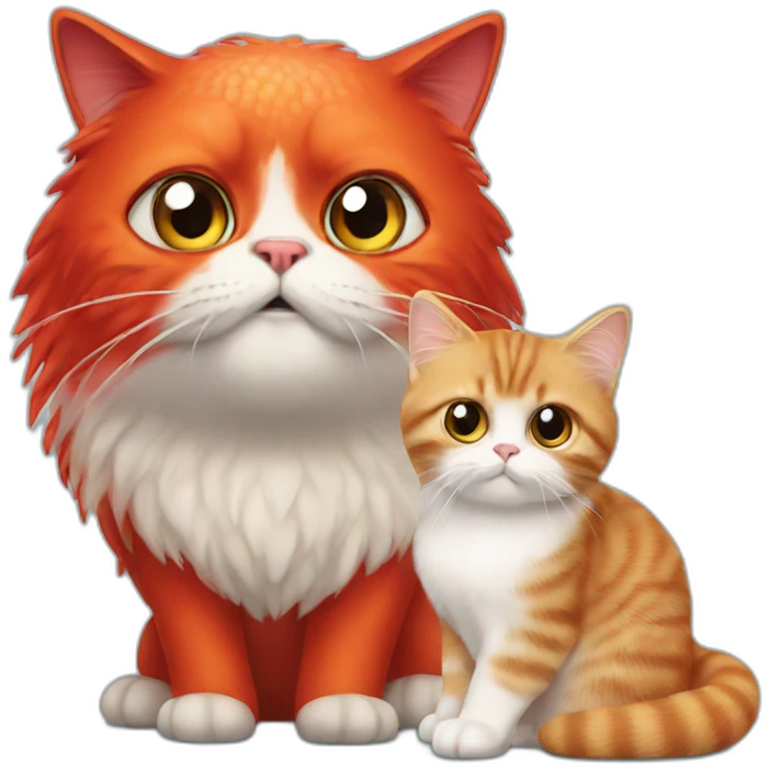 red fish vs persian cat emoji
