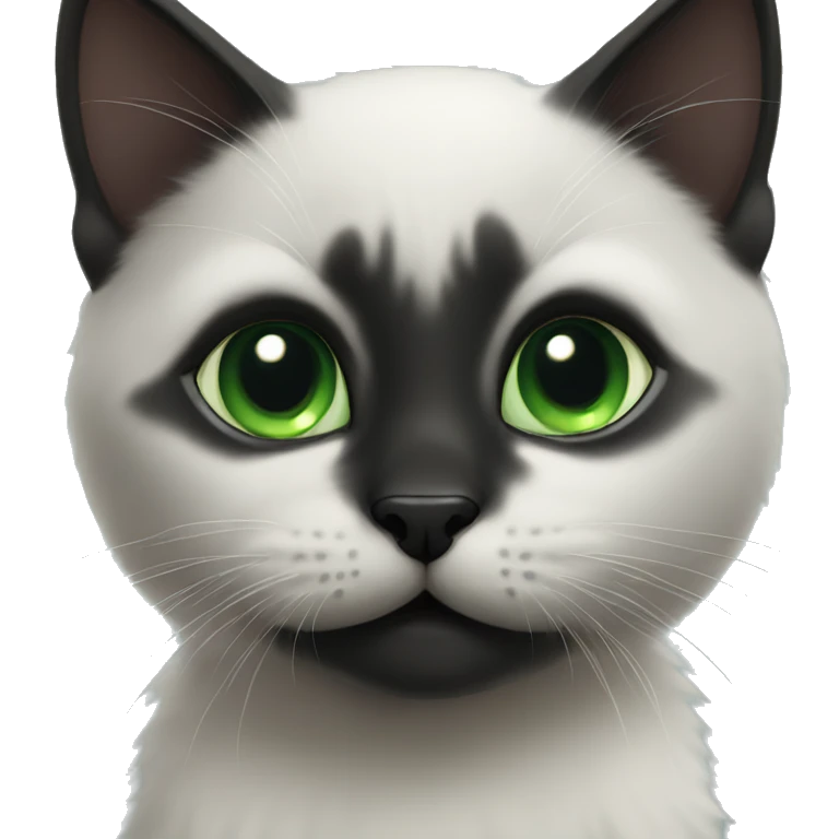 Black cute kitten with green eyes emoji