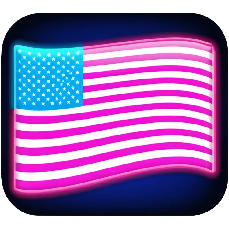 Colorful Neon Pop art American flag emoji