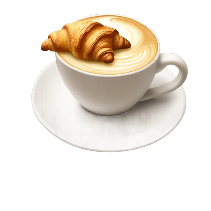 Croissant and latte emoji
