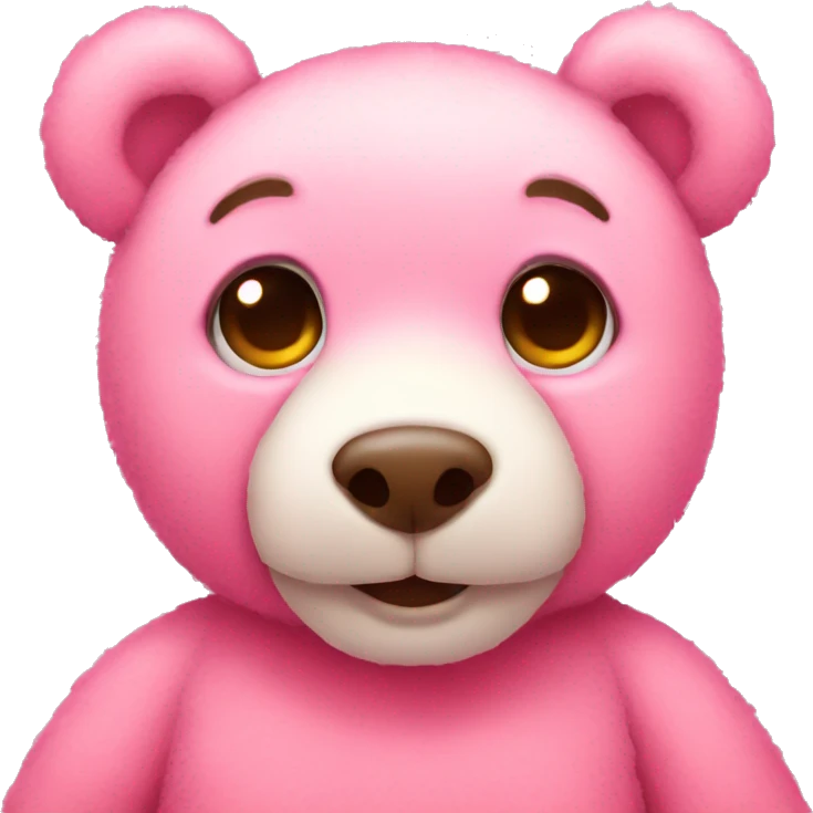 Pink cute teddy bear emoji