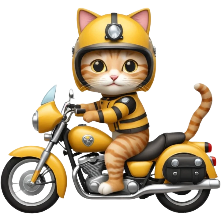 cats riding motorcycle emoji