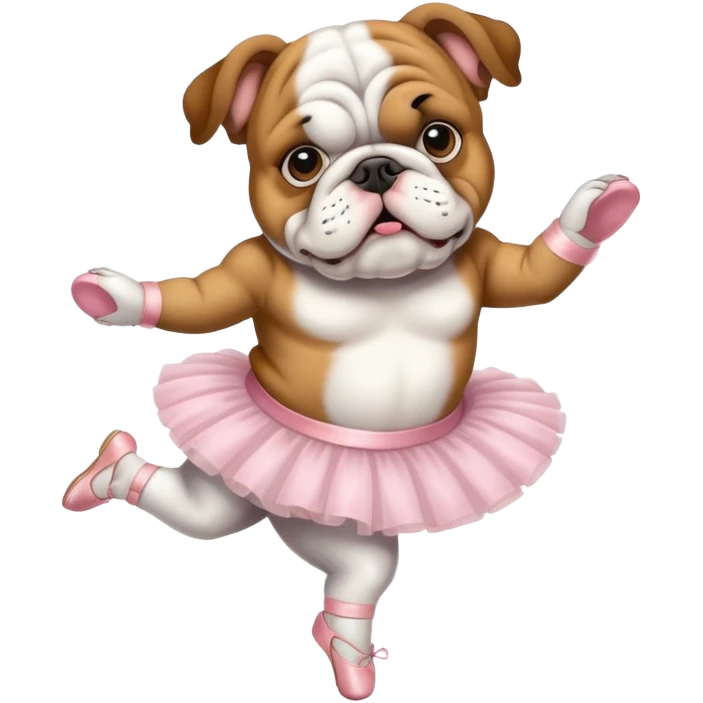 Bull dog wearing ballet  emoji