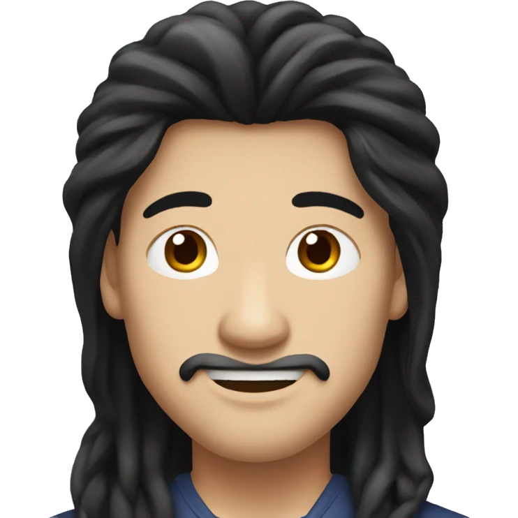 Chinese man with long black hair emoji
