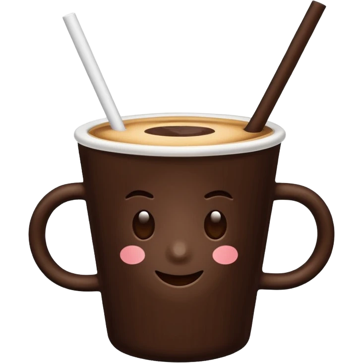 make a cup of colacao with a straw emoji