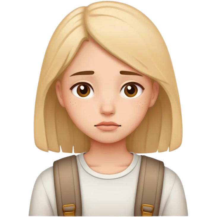 Tired girl home from school emoji