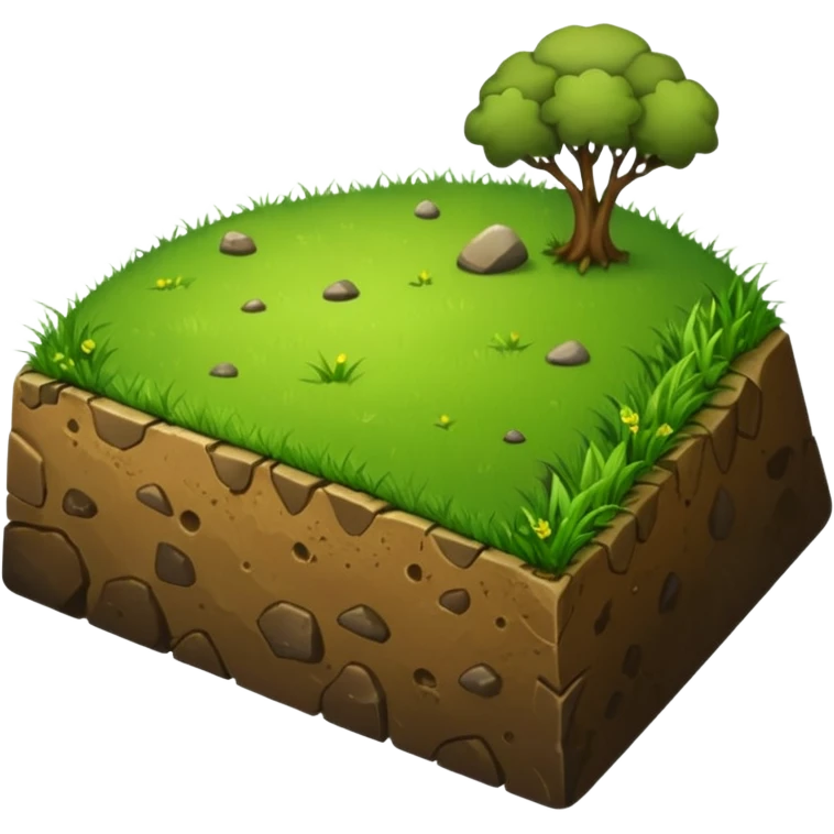 A slice of land. grass on top, dirt on the lower half. emoji