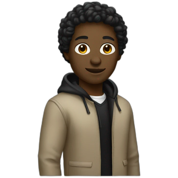 designer with black and beige outfit emoji