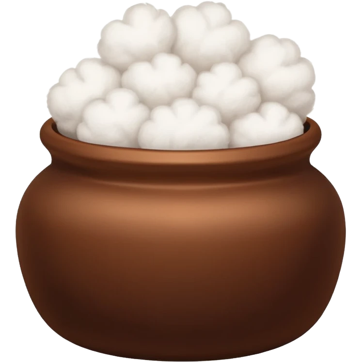 White Cotton in a brown vase emoji