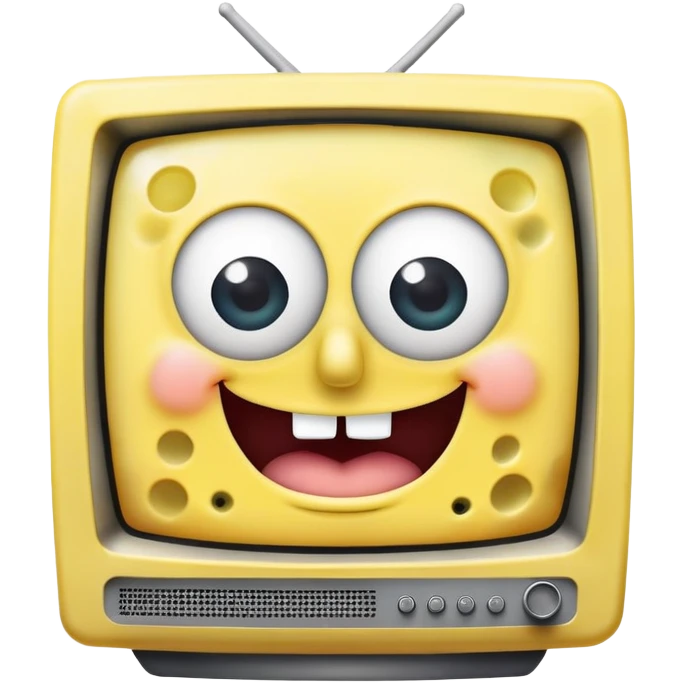 a tv playing spongebob emoji