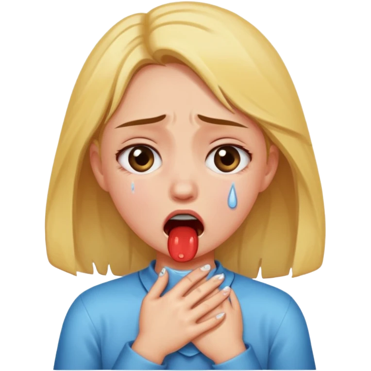 Girl choking them self emoji